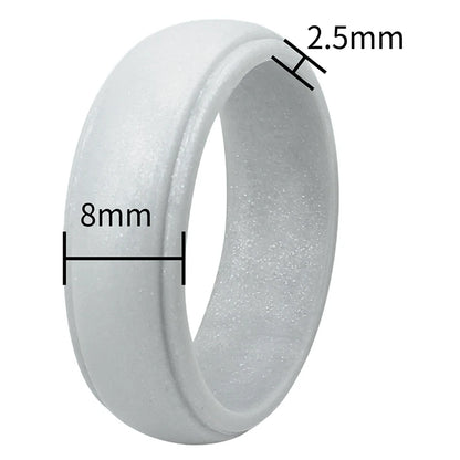 1pcs 8mm Width 7-12 Size Army Green Black Silicone Finger Ring For Men Women Workout Business Engagement Bands