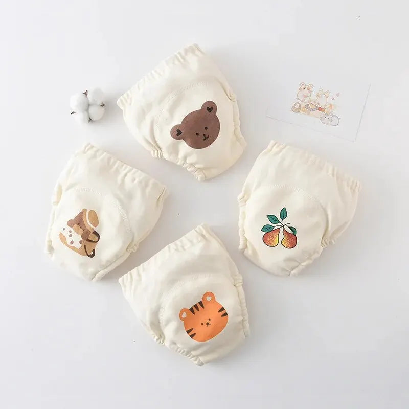 1pcs Baby Training Pants Cotton Cloth 6 Layers Cloth Baby Diapers Breathable Reusable Washable Children Underwear Cloth Diapers Leedoar