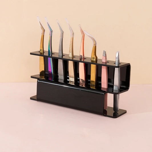 1pcs Eyelash Tweezers Storage Rack EyelashTweezer Storage Holder Stand 6 Organizer Stand Nail Tattoo Beauty Tools Shelf Acrylic Leedoar