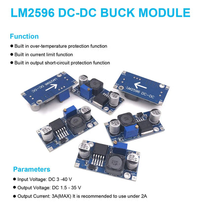 1pcs LM2596 Step Down Módulo DC para DC Conversor Buck Ajustável Regulador de Tensão Conversão Módulo de Fonte de Alimentação LM2596 