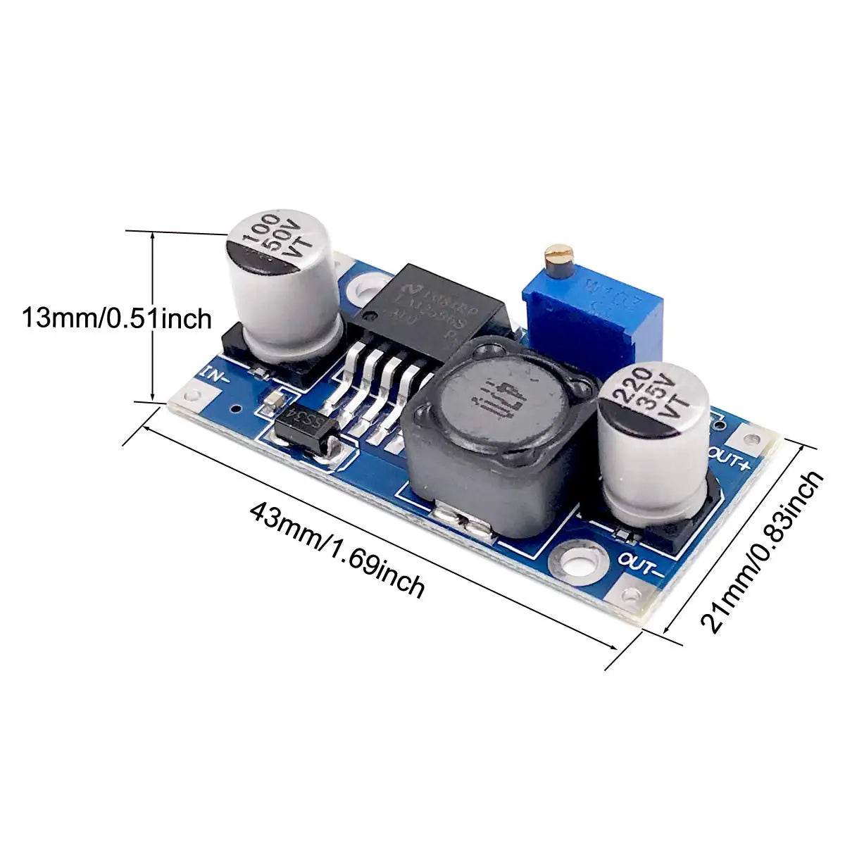 1pcs LM2596 Step Down Módulo DC para DC Conversor Buck Ajustável Regulador de Tensão Conversão Módulo de Fonte de Alimentação LM2596 