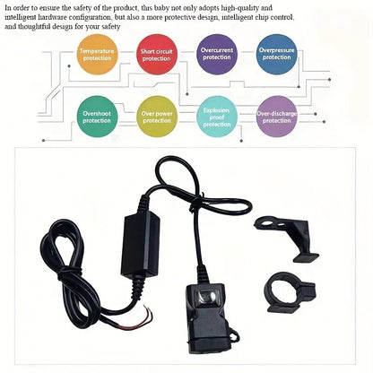 1pcs Motocycle Dual USB Charger Adapter Rearview Mirror Waterproof Power Supply Socket For iPhone Samsung Huawei Leedoar