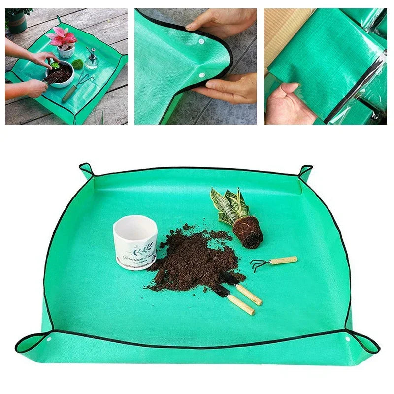 1pcs Planting Mat 50cm-100cm Gardening Potting Pad Foldable Garden Plant Flower Pot Transplanting Waterproof Mats Leedoar