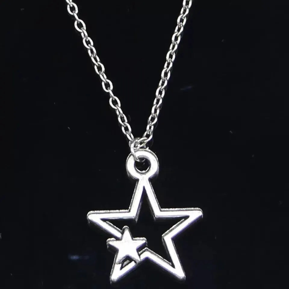 1pcs Vintage Pentagram Necklace Black Rope Necklace Personalized Fashion Alloy Star Pendant Jewelry Party Gift Leedoar