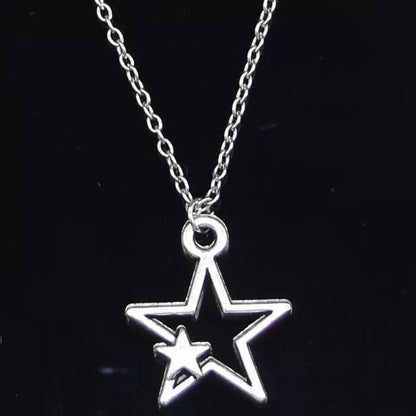 1pcs Vintage Pentagram Necklace Black Rope Necklace Personalized Fashion Alloy Star Pendant Jewelry Party Gift Leedoar