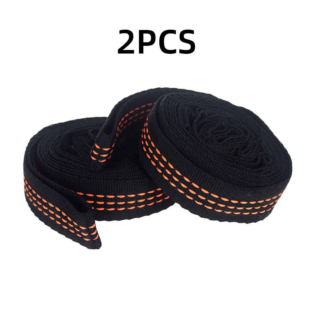 2/4Pcs Hammock Straps Special Reinforced Polyester Straps 5 Ring High Load-Bearing Barbed Black Outdoor Camping Hammock Straps Leedoar