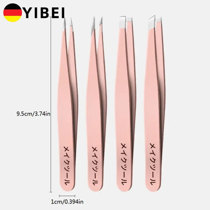 2-4pcs High-quality Professional Tweezers Set - Perfect For Eyebrow Hair Removal, Splinter & Ingrown Hair Removal & For Men & W Leedoar