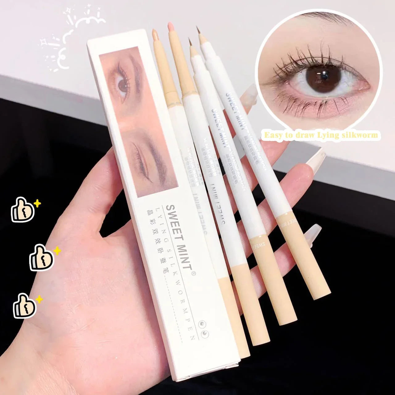 Ladies Multi Color Delicate Eyeliner Glue Pen Slim Eyeliner Is Not Easy To Dizzy Dyeing Spring And Summer Lying Silkworm Leedoar