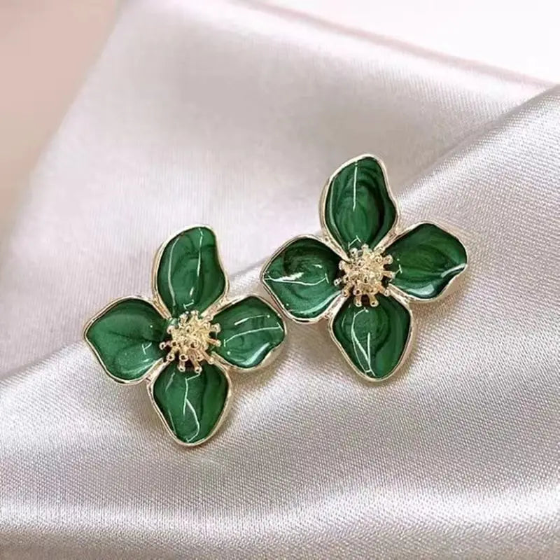 1 Pair of Flower Earrings Stud Set Pink White Flowers Women Earring Post Spring Summer New Trendy Girls Cute Jewelrys Leedoar