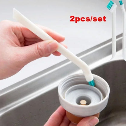 2 Pcs/Set Cleaning Narrow Brush Long Handle Portable Gap Baby Bottle Gap Cleaning Brush Household Kitchen Tool Small Brush Leedoar