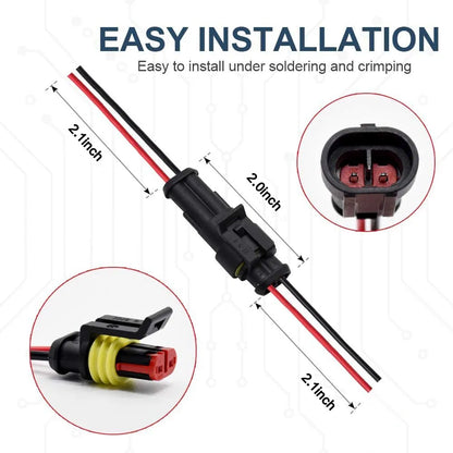 2 Pin Connector Waterproof Connector Male and Female Way 20AWG Wire Suitable for Car Truck Boat Other Wire Connection 5 Pairs Leedoar