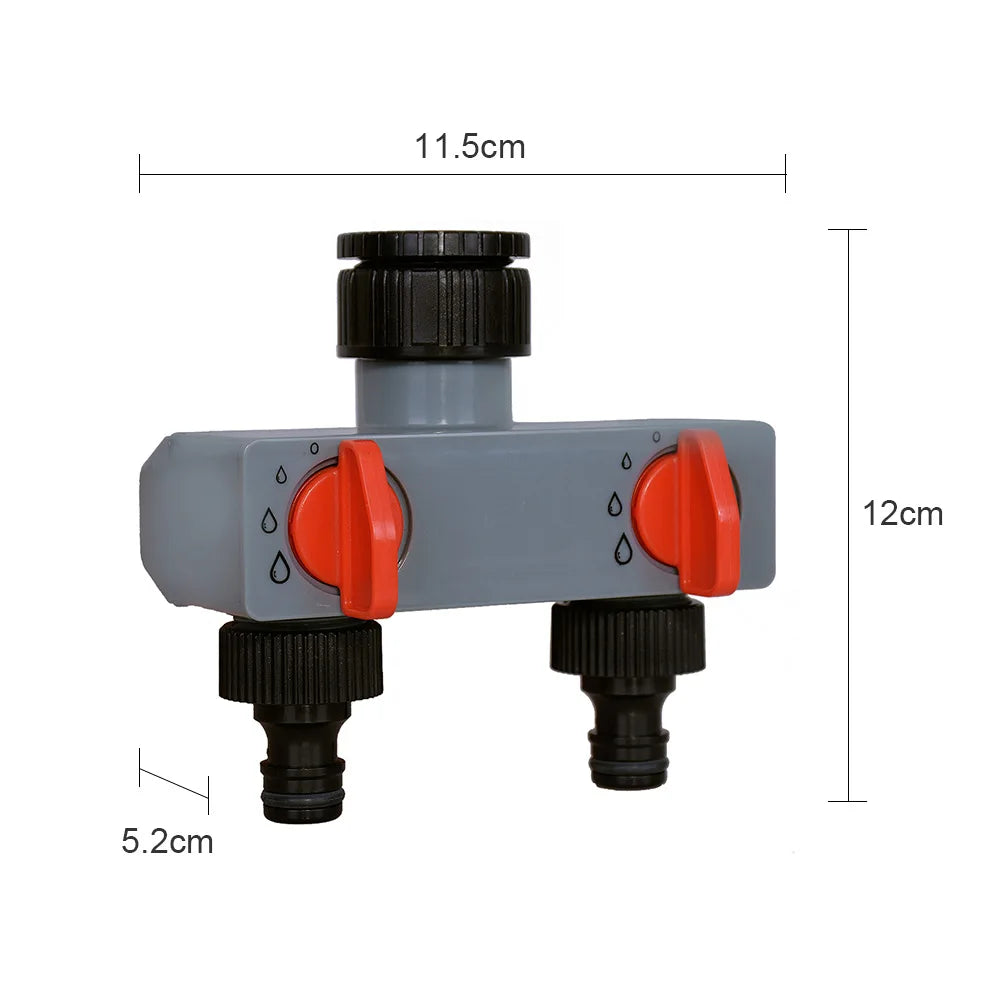 Adaptador de grifo distribuidor de agua de 2 vías/4 vías Conector de plástico ABS Divisores de manguera de 3/4 y 1 pulgada para grifo de agua de tubo de manguera 