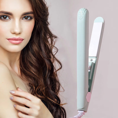 2-in-1 Ceramic Mini Hair Curler Portable Straightener Tourmaline Iron Heating Curling Straight Dual-purpose for Women Leedoar