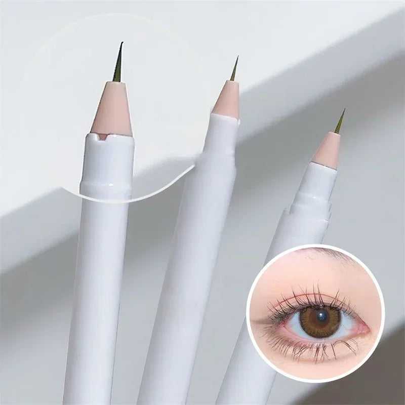 2 in 1 Eyeliner Silkworm Pen Double-end Pearl Highlighter Pencil Floating Light Eyelid Shadow Pen Eyeliner Outline Waterproof Leedoar