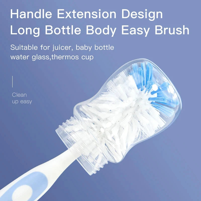 2-in-1 Nylon Bottle & Cup Cleaning Brush, Suction Cup, Feeding Type, Cleaning Tool Set Leedoar