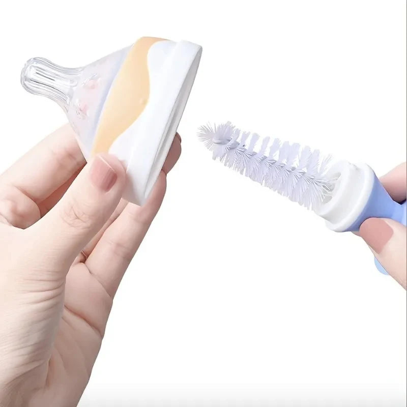2-in-1 Nylon Bottle & Cup Cleaning Brush, Suction Cup, Feeding Type, Cleaning Tool Set Leedoar