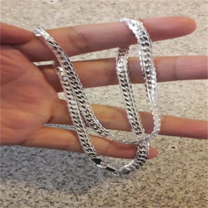 20-60cm silver color luxury brand design noble necklace chain for women, men fashion wedding engagement jewelry Leedoar