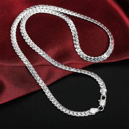 20-60cm silver color luxury brand design noble necklace chain for women, men fashion wedding engagement jewelry Leedoar