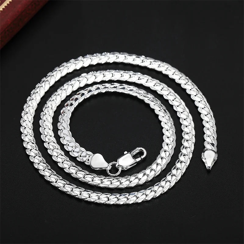 20-60cm silver color luxury brand design noble necklace chain for women, men fashion wedding engagement jewelry Leedoar