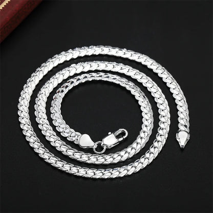 20-60cm silver color luxury brand design noble necklace chain for women, men fashion wedding engagement jewelry Leedoar