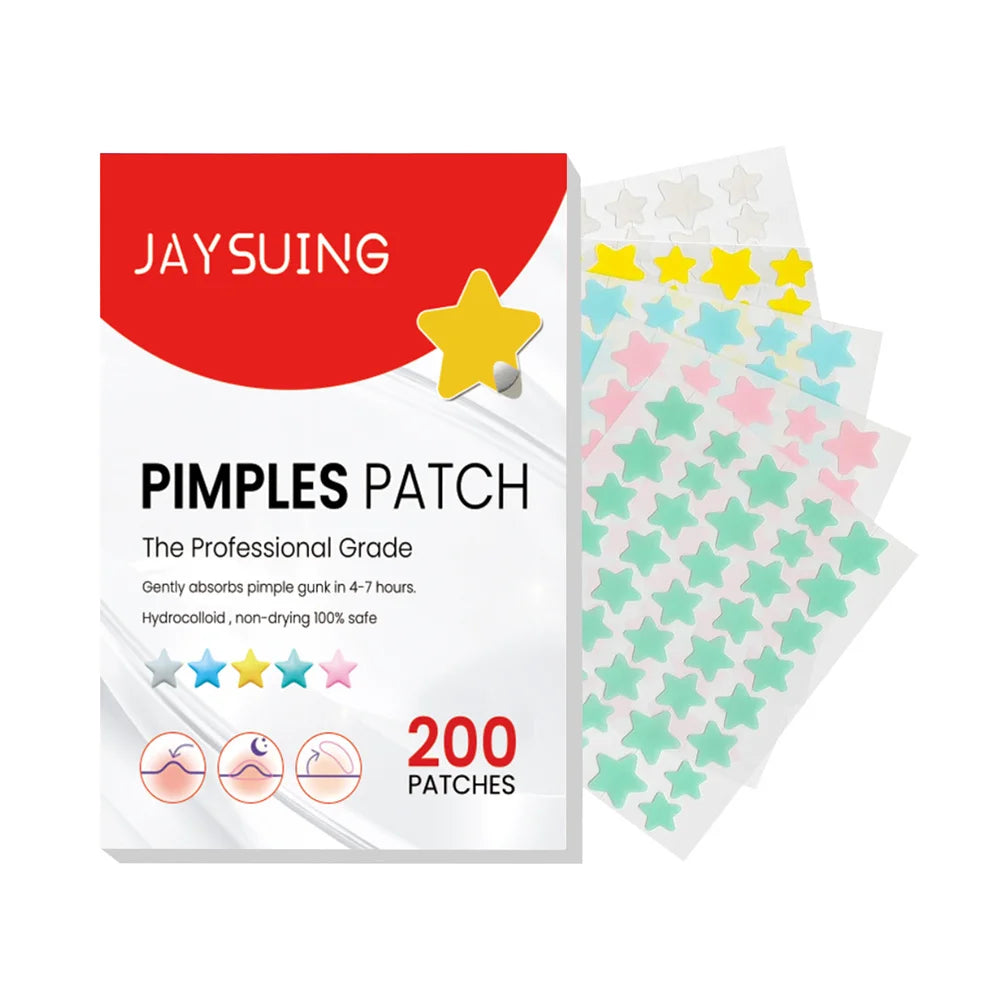 200 Patches Acne Patch Gentle Non-irritating Repair Facial Deep Cleansing Residue-Free Blemish Pimples Invisible Covering Patch Leedoar