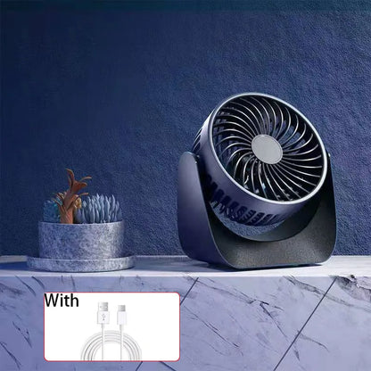 2000mAh Rechargeable Portable Electric Fan 360° Rotation 3-speed Wind Desktop Silent Air Cooling for Bedroom Office Leedoar