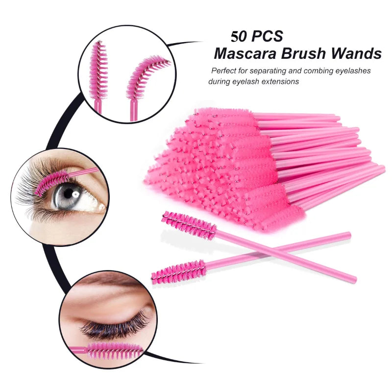 200pcs Disposable Brushes Set Mascara Wands Lip Brushes Microbrush Applicator Swab for Eyelash Extension Eyebrow Makeup Tools Leedoar