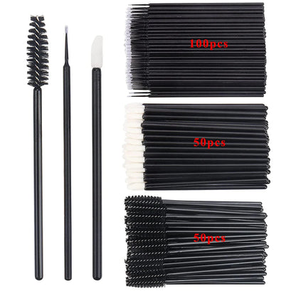 200pcs Disposable Brushes Set Mascara Wands Lip Brushes Microbrush Applicator Swab for Eyelash Extension Eyebrow Makeup Tools Leedoar