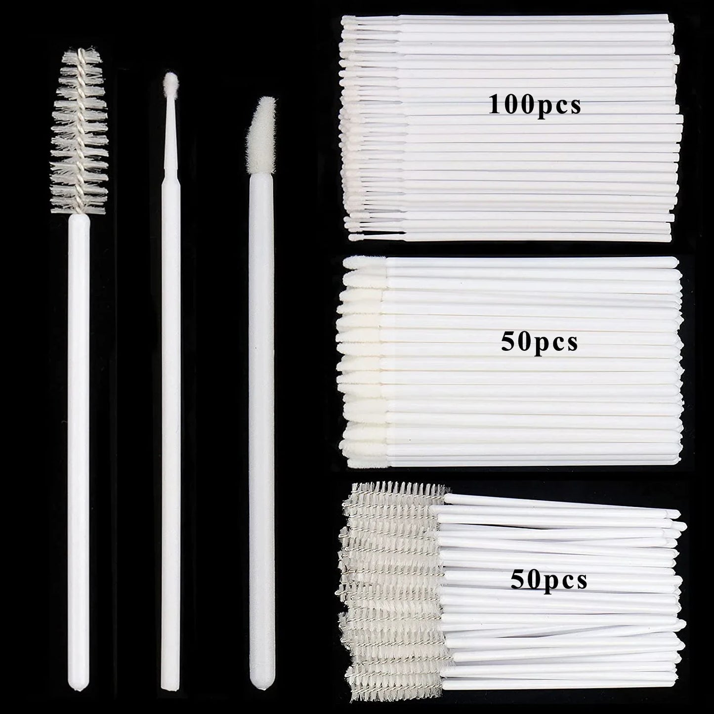 200pcs Disposable Brushes Set Mascara Wands Lip Brushes Microbrush Applicator Swab for Eyelash Extension Eyebrow Makeup Tools Leedoar