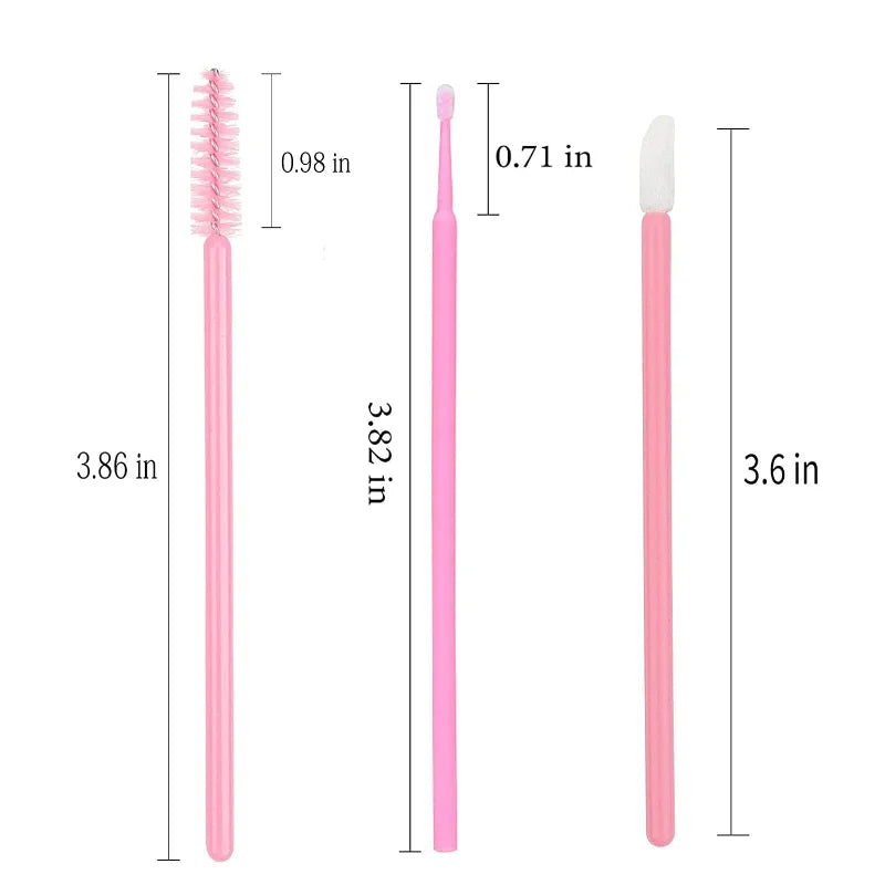 200pcs Disposable Brushes Set Mascara Wands Lip Brushes Microbrush Applicator Swab for Eyelash Extension Eyebrow Makeup Tools Leedoar