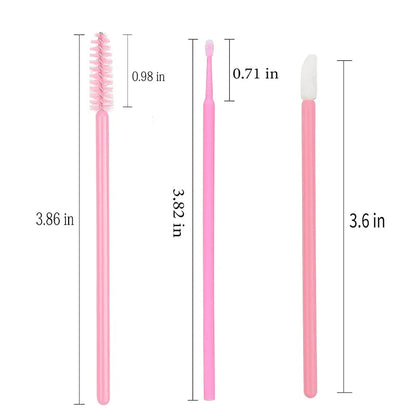 200pcs Disposable Brushes Set Mascara Wands Lip Brushes Microbrush Applicator Swab for Eyelash Extension Eyebrow Makeup Tools Leedoar