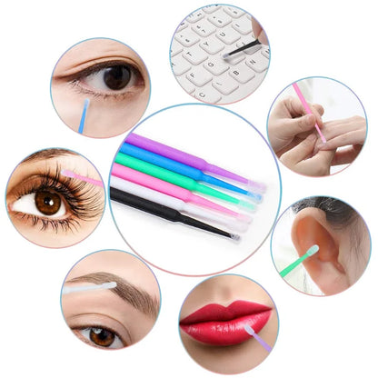 200pcs Disposable Brushes Set Mascara Wands Lip Brushes Microbrush Applicator Swab for Eyelash Extension Eyebrow Makeup Tools Leedoar