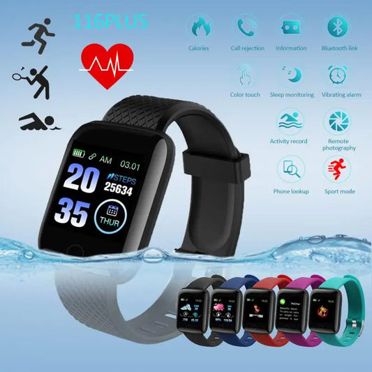 2022 116 PLUS Smart Watch Men Women Heart Rate Monitor Fitness Tracker Bracelet Watch Bluetooth Call Waterproof Sport Smartwatch Leedoar