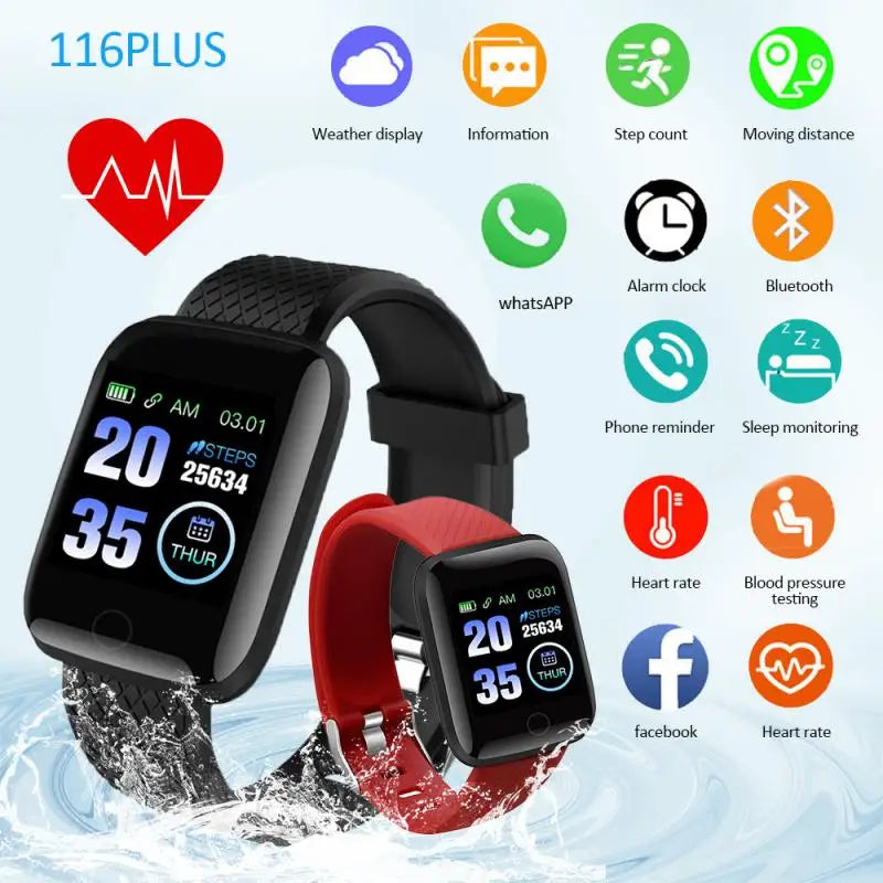 2022 116 PLUS Smart Watch Men Women Heart Rate Monitor Fitness Tracker Bracelet Watch Bluetooth Call Waterproof Sport Smartwatch Leedoar