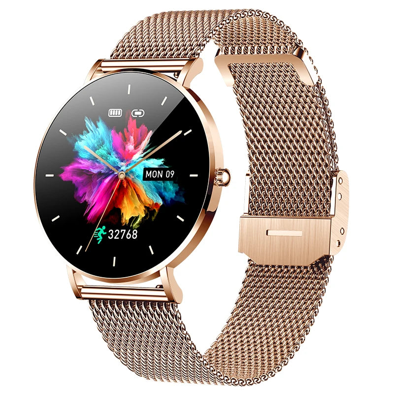 2022 Novo Relógio Inteligente Ultra Fino Feminino 1,36" AMOLED 360*360 HD Pixel Display Sempre Mostrar Hora Lembrete de Chamada Smartwatch Feminino+Caixa 