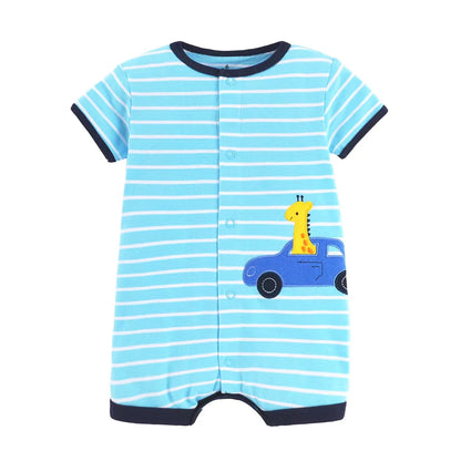 2023 Baby Boys Rompers Summer Baby Girl Clothes Kids Short Sleeve Clothing 100% Cotton Newborn Rompers Infant Jumpsuits 0-24M Leedoar