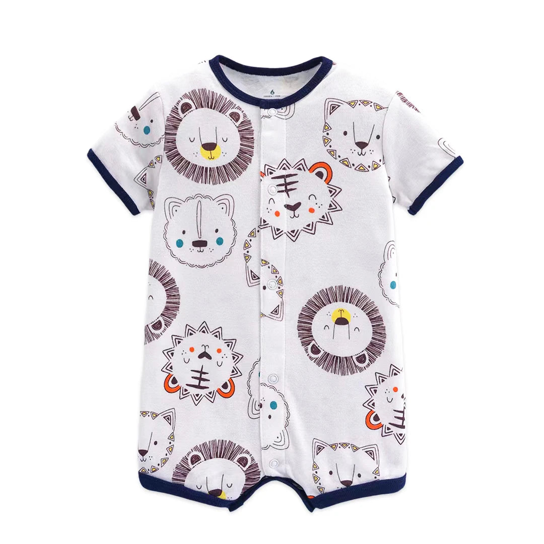 2023 Baby Boys Rompers Summer Baby Girl Clothes Kids Short Sleeve Clothing 100% Cotton Newborn Rompers Infant Jumpsuits 0-24M Leedoar