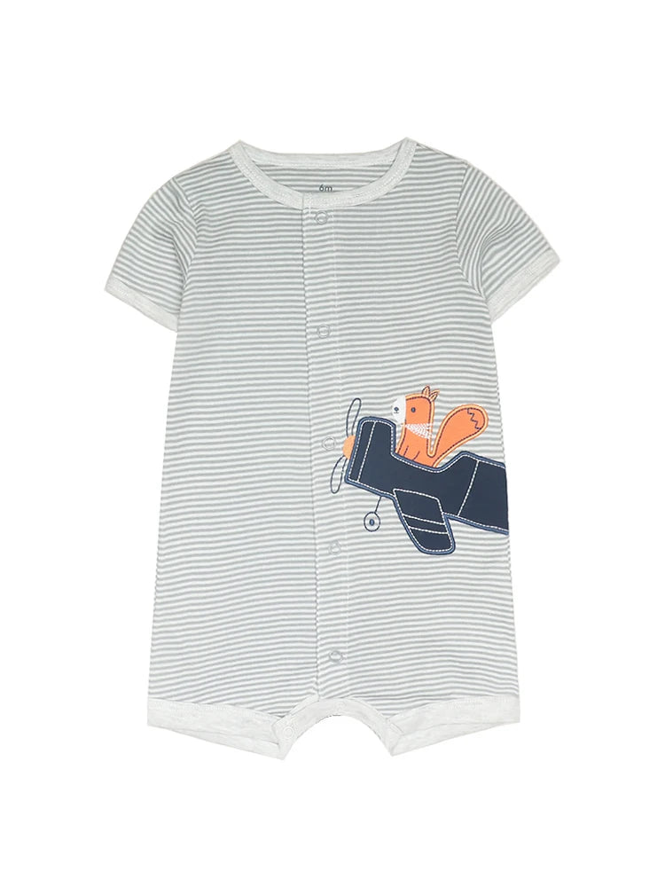 2023 Baby Boys Rompers Summer Baby Girl Clothes Kids Short Sleeve Clothing 100% Cotton Newborn Rompers Infant Jumpsuits 0-24M Leedoar