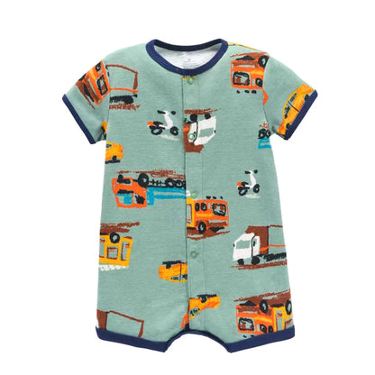 2023 Baby Boys Rompers Summer Baby Girl Clothes Kids Short Sleeve Clothing 100% Cotton Newborn Rompers Infant Jumpsuits 0-24M Leedoar