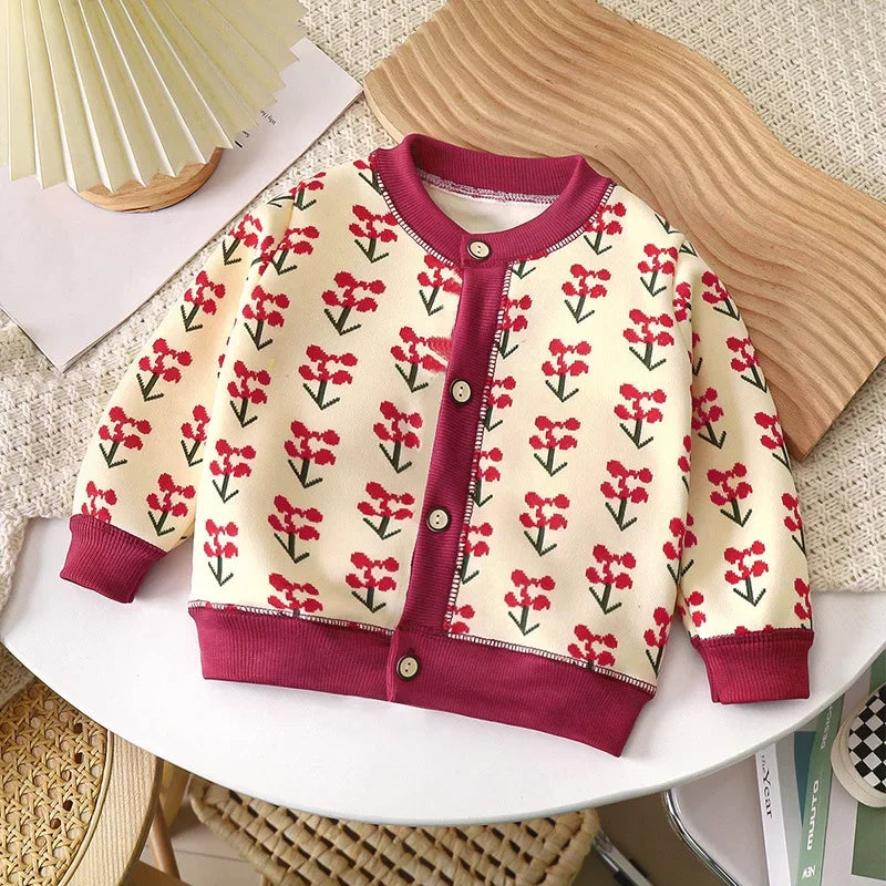 2023 Boys and Girls Must-have Thick Warm Cardigan Autumn and Winter New Knitted Jacket Leedoar