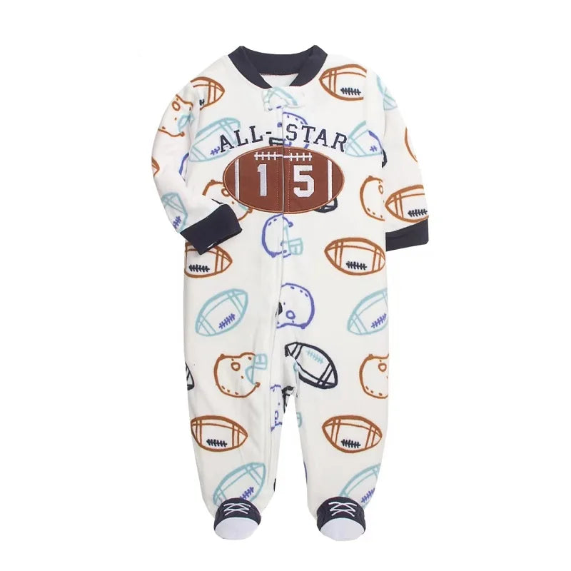 2023 Fall Winter Warm Newborn Baby Romper Pajamas Fleece Foot-wrapped Jumpsuit Babe Girl Cartoon Cute Pjms Leedoar