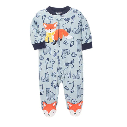 2023 Fall Winter Warm Newborn Baby Romper Pajamas Fleece Foot-wrapped Jumpsuit Babe Girl Cartoon Cute Pjms Leedoar