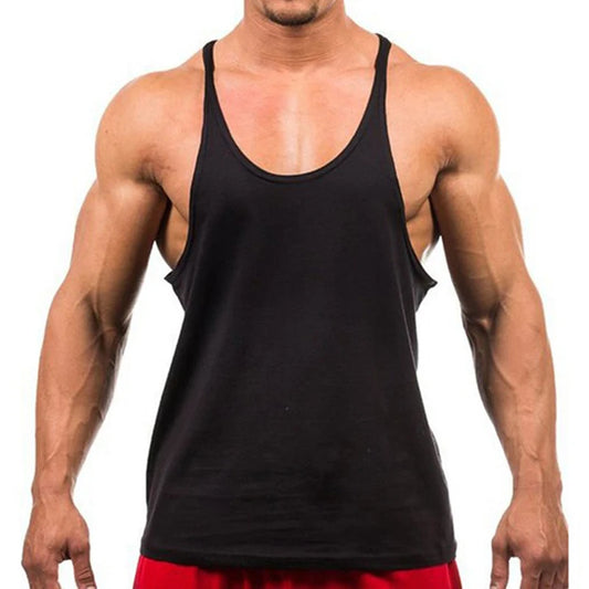 2023 Nova Marca de Musculação Jogger Gym Singlet Treinamento Musculação Regata Top Colete Camisa Sem Mangas Fitness Algodão Camisa Para Homens 