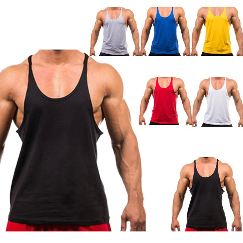 2023 New Bodybuilding Brand Jogger Gym Singlet Training Bodybuilding Tank Top Vest Shirt Sleeveless Fitness Cotton Shirt For Men Leedoar