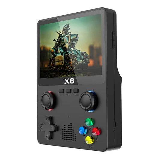 Consola de juegos portátil X6 con pantalla IPS de 3,5 pulgadas y doble joystick, 11 simuladores, regalo para niños, 2023