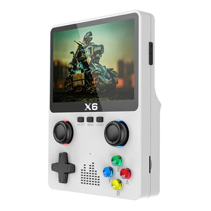 Consola de juegos portátil X6 con pantalla IPS de 3,5 pulgadas y doble joystick, 11 simuladores, regalo para niños, 2023