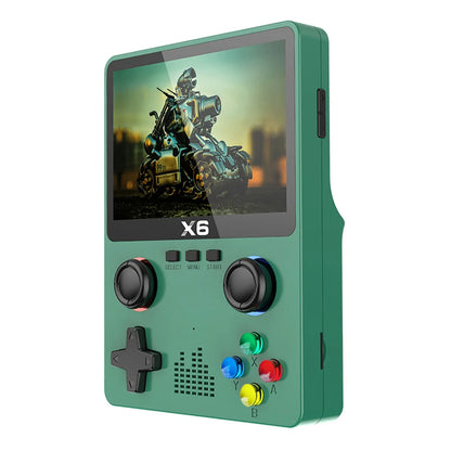 2023 New X6 3.5Inch IPS Screen Handheld Game Player Dual Joystick 11 Simulators GBA Video Game Console for Kids Gifts