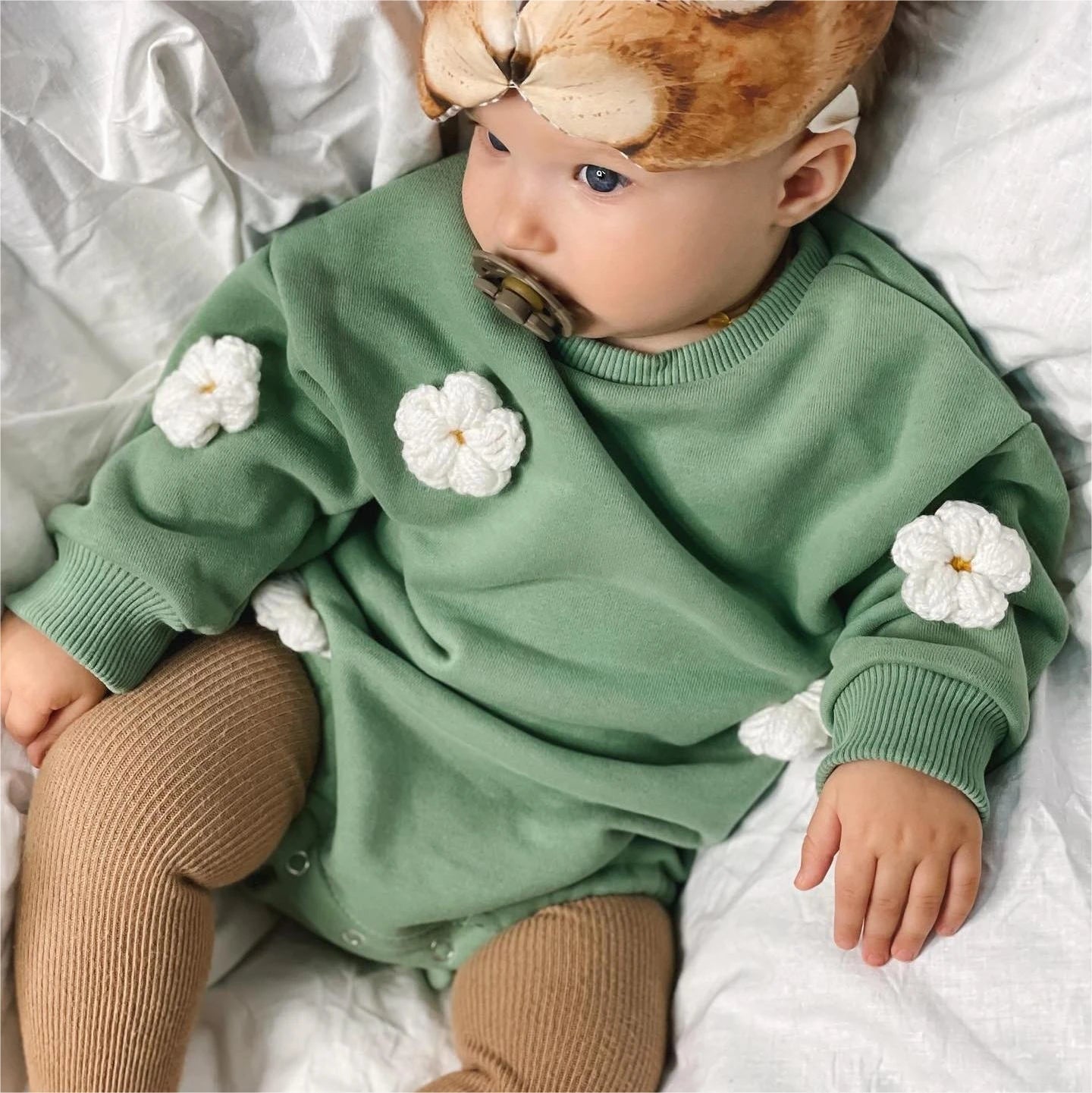 2023 Spring Baby Clothes Flowers Sweatshirt Romper Baby Girl Boys Long Sleeve Bodysuit Clothes Newborn 0-12 Months 24M Jumpsuit Leedoar