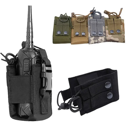 2023 Bolsa de rádio tática Caça Walkie Talkie Suporte Interfone Bolsa pendurada Militar Molle Nylon Magazine Bolsa de bolso Caza 