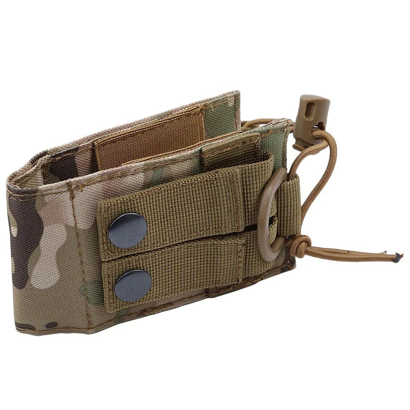 Bolsa de radio táctica 2023, soporte para walkie-talkie de caza, bolsa colgante para interfono, bolsa militar Molle de nailon para revistas, bolsillo para caza 